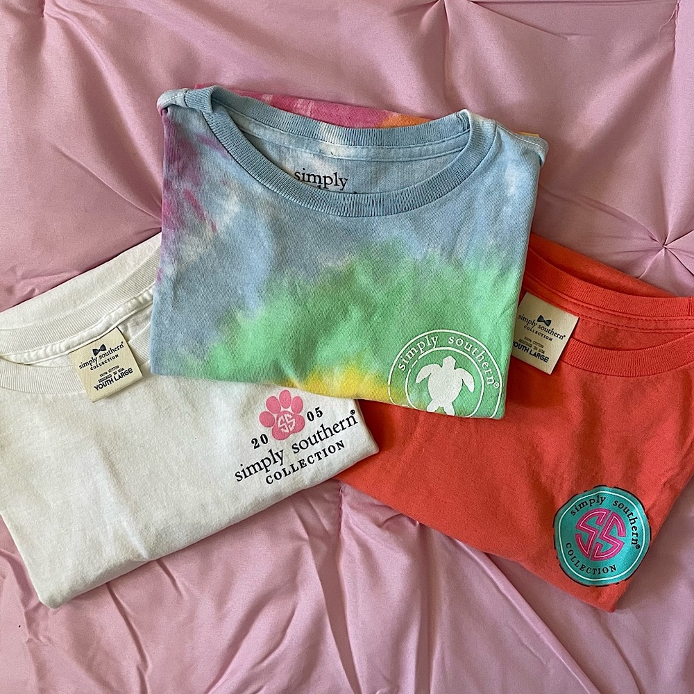 3 Simply Southern T-Shirts, Size Youth Large